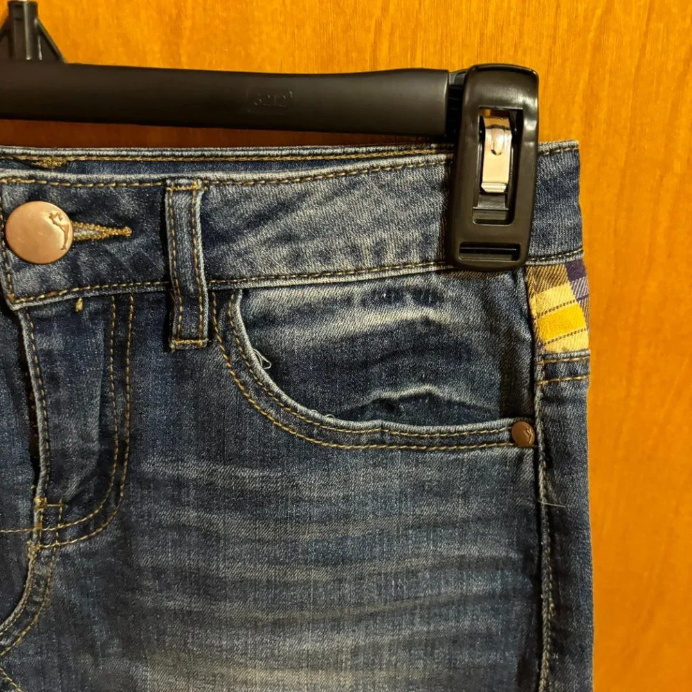 Dollhouse Denim Mini Skirt Blue Yellow Size‎ 0 W24